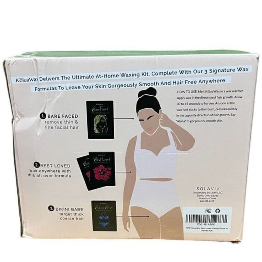 NWT KoluaWax Premium Waxing Kit + 2-Pack Hard Wax Beads Black/Pink‎ - Picture 4 of 5